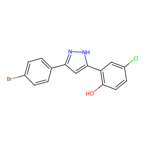 2-(5-(4-bromophenyl)-1H-pyrazol-3-yl)-4-chlorophenol structure