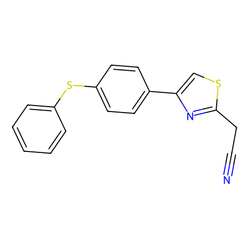 {4-[4-(Phenylsulfanyl)phenyl]-1,3-thiazol-2-yl}acetonitrile structure