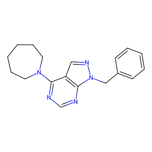 4-(azepan-1-yl)-1-benzyl-1H-pyrazolo[3,4-d]pyrimidine structure