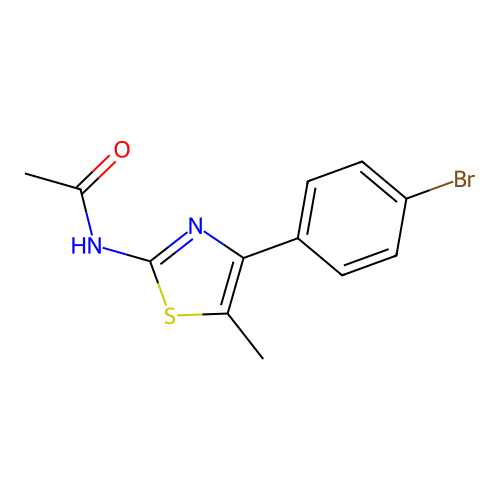 N-[4-(4-bromophenyl)-5-methyl-1,3-thiazol-2-yl]acetamide structure