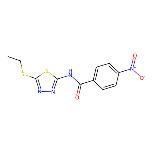 N-[5-(ethylthio)-1,3,4-thiadiazol-2-yl]-4-nitrobenzamide structure