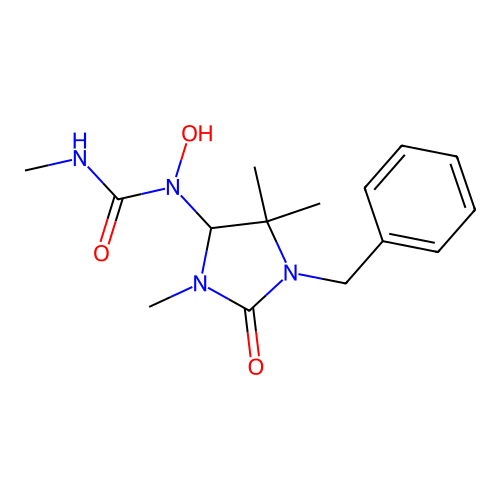 1-(1-Benzyl-3,5,5-trimethyl-2-oxoimidazolidin-4-yl)-1-hydroxy-3-methylurea structure