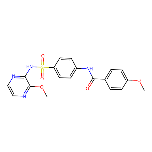 4-Methoxy-N-[4-(3-methoxy-pyrazin-2-ylsulfamoyl)-phenyl]-benzamide structure