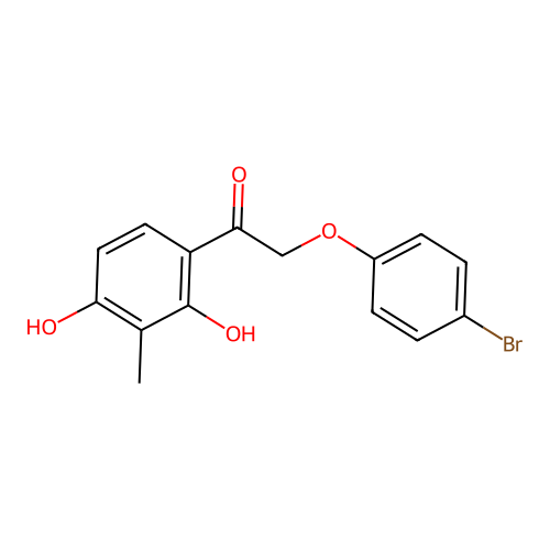 2-(4-Bromophenoxy)-1-(2,4-dihydroxy-3-methylphenyl)ethanone structure