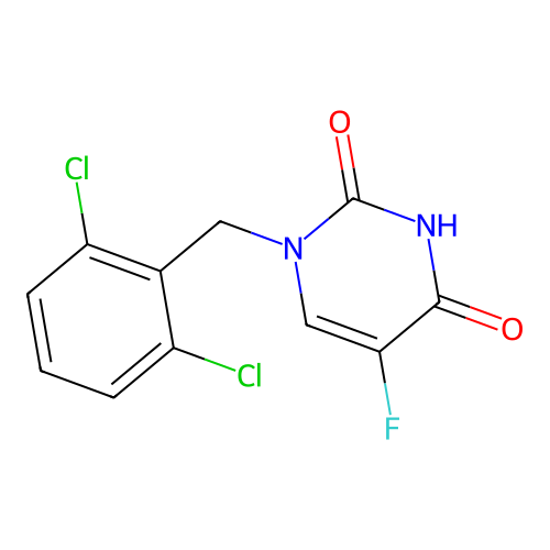 1-(2,6-dichlorobenzyl)-5-fluoropyrimidine-2,4(1H,3H)-dione structure