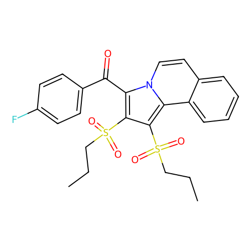 [1,2-Bis(propylsulfonyl)pyrrolo[2,1-a]isoquinolin-3-yl](4-fluorophenyl)methanone structure