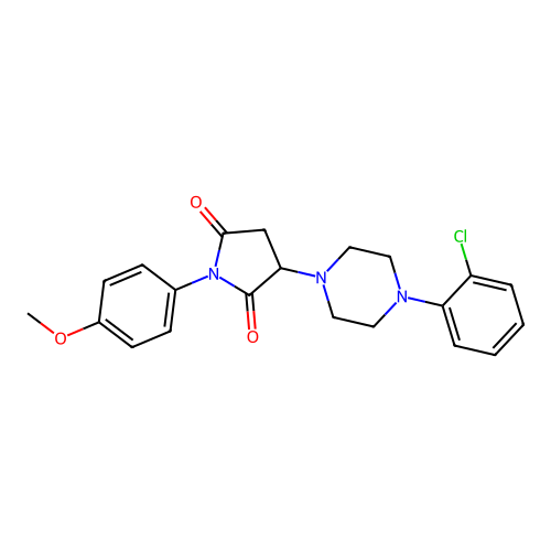 3-[4-(2-Chlorophenyl)piperazin-1-yl]-1-(4-methoxyphenyl)pyrrolidine-2,5-dione structure