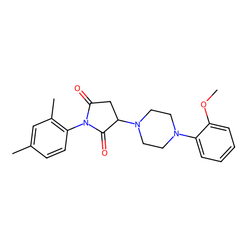 1-(2,4-dimethylphenyl)-3-[4-(2-methoxyphenyl)piperazin-1-yl]pyrrolidine-2,5-dione structure