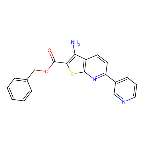 Phenylmethyl 3-amino-6-(3-pyridyl)thiopheno[2,3-b]pyridine-2-carboxylate structure