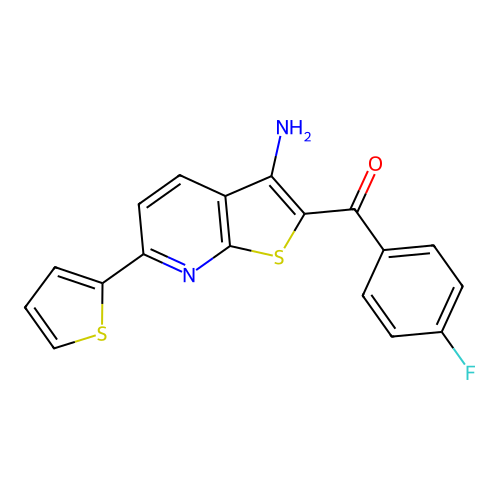 3-Amino-6-(2-thienyl)thiopheno[2,3-b]pyridin-2-yl 4-fluorophenyl ketone structure