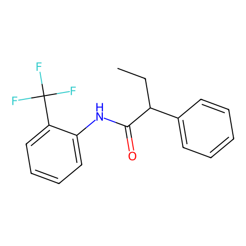 2-phenyl-N-[2-(trifluoromethyl)phenyl]butanamide structure