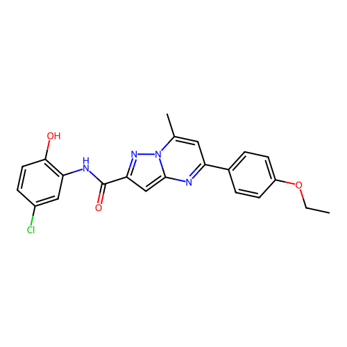 N-(5-chloro-2-hydroxyphenyl)-5-(4-ethoxyphenyl)-7-methylpyrazolo[1,5-a]pyrimidine-2-carboxamide structure