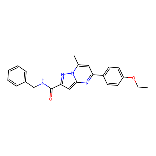 N-benzyl-5-(4-ethoxyphenyl)-7-methylpyrazolo[1,5-a]pyrimidine-2-carboxamide structure