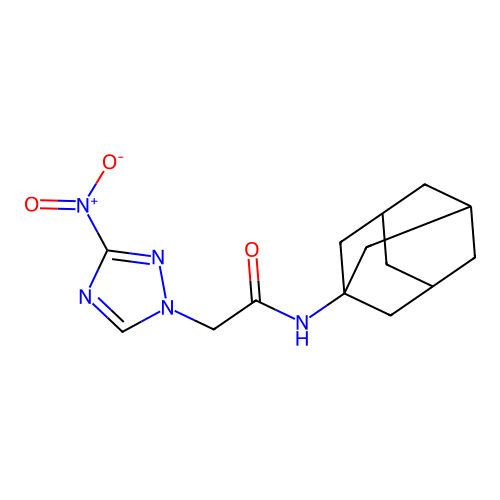 N-(1-adamantyl)-2-(3-nitro-1,2,4-triazol-1-yl)acetamide structure