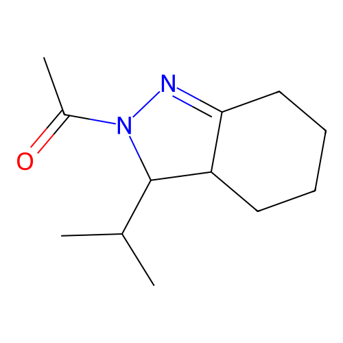 1-[3-(propan-2-yl)-3,3a,4,5,6,7-hexahydro-2H-indazol-2-yl]ethanone structure