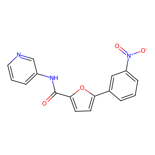 5-(3-nitrophenyl)-N-(pyridin-3-yl)furan-2-carboxamide structure