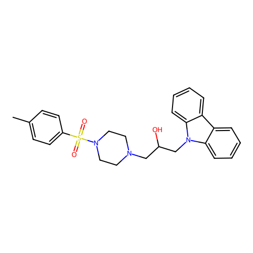 1-(9H-carbazol-9-yl)-3-{4-[(4-methylphenyl)sulfonyl]piperazin-1-yl}propan-2-ol structure