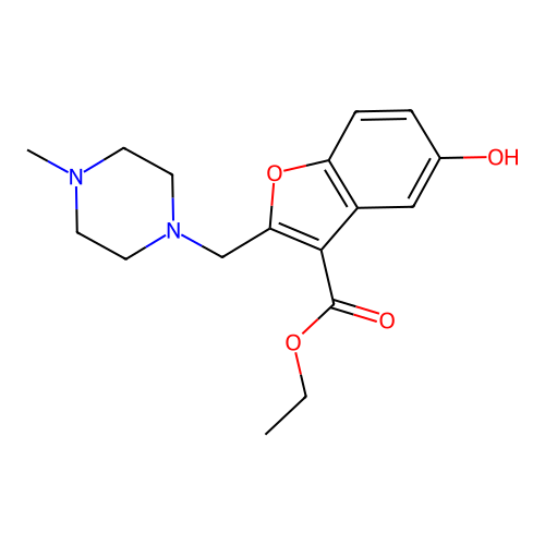 Ethyl 5-hydroxy-2-[(4-methylpiperazin-1-yl)methyl]-1-benzofuran-3-carboxylate structure
