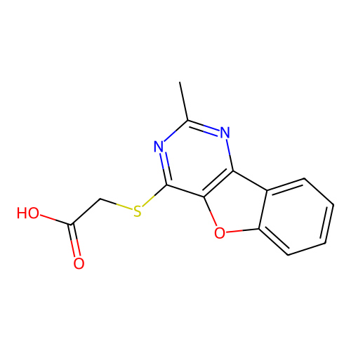 [(2-Methyl[1]benzofuro[3,2-d]pyrimidin-4-yl)sulfanyl]acetic acid structure