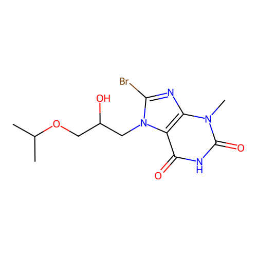 8-bromo-7-(2-hydroxy-3-isopropoxypropyl)-3-methyl-1H-purine-2,6(3H,7H)-dione structure
