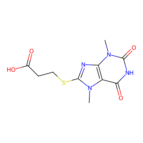 3-(3,7-dimethyl-2,6-dioxo-purin-8-yl)sulfanylpropanoic Acid structure