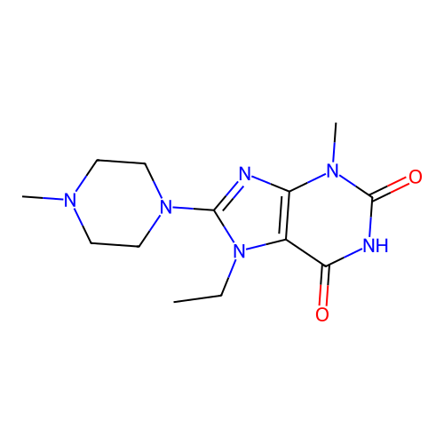 7-ethyl-3-methyl-8-(4-methylpiperazin-1-yl)-3,7-dihydro-1H-purine-2,6-dione structure