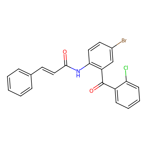 N-(4-bromo-2-(2-chlorobenzoyl)phenyl)cinnamamide structure