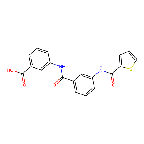 3-{[3-(2-Thienylcarbonylamino)phenyl]carbonylamino}benzoic acid structure