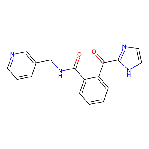 2-(1H-imidazol-2-ylcarbonyl)-N-(pyridin-3-ylmethyl)benzamide structure