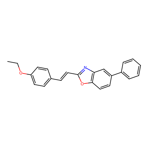 2-[(E)-2-(4-ethoxyphenyl)ethenyl]-5-phenyl-1,3-benzoxazole structure