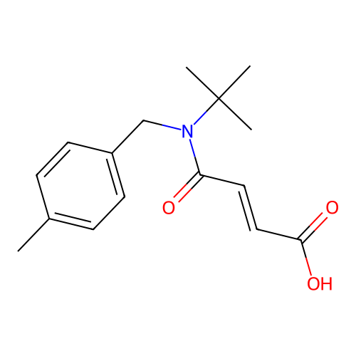 (E)-4-(tert-butyl(4-methylbenzyl)amino)-4-oxobut-2-enoic acid structure