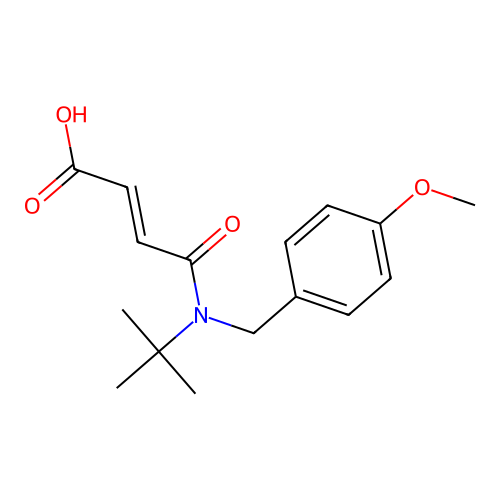 (E)-4-[tert-butyl-[(4-methoxyphenyl)methyl]amino]-4-oxobut-2-enoic acid structure
