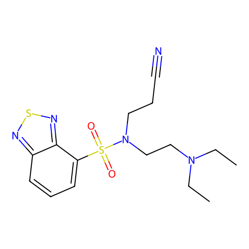 N-(2-cyanoethyl)-N-[2-(diethylamino)ethyl]-2,1,3-benzothiadiazole-4-sulfonamide structure