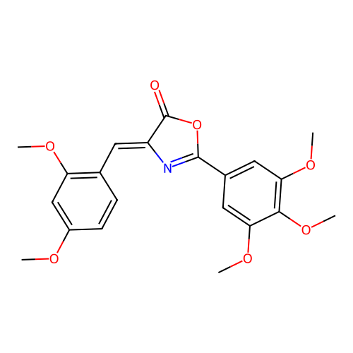 (Z)-4-(2,4-dimethoxybenzylidene)-2-(3,4,5-trimethoxyphenyl)oxazol-5(4H)-one structure