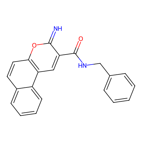 N-benzyl-3-imino-3H-benzo[f]chromene-2-carboxamide structure