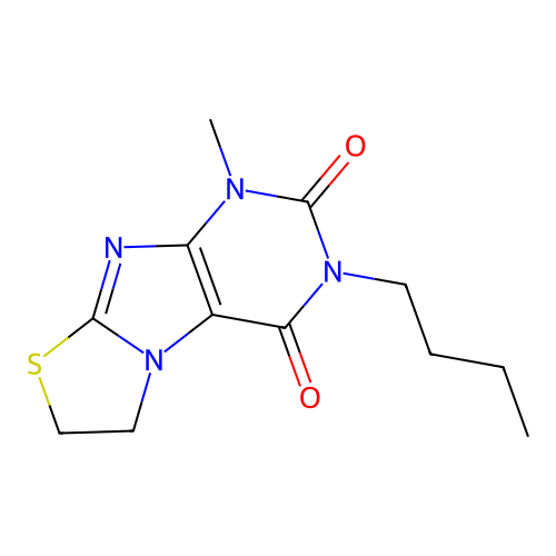 3-butyl-1-methyl-6,7-dihydrothiazolo[2,3-f]purine-2,4(1H,3H)-dione structure