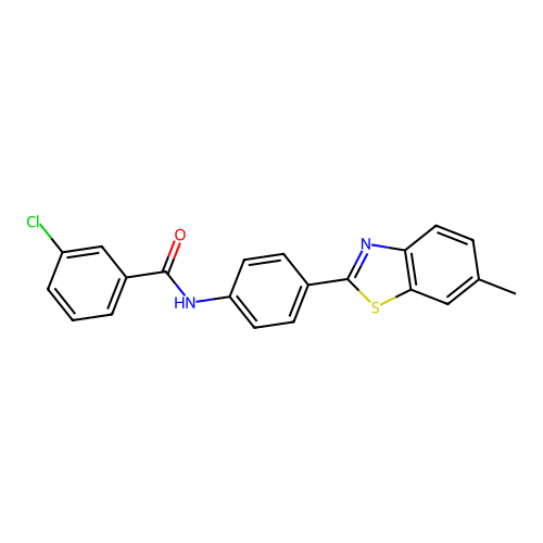 3-chloro-N-[4-(6-methyl-1,3-benzothiazol-2-yl)phenyl]benzamide structure