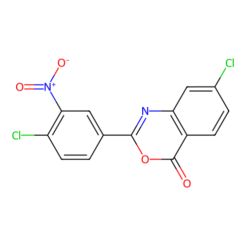 7-chloro-2-(4-chloro-3-nitrophenyl)-4H-3,1-benzoxazin-4-one structure