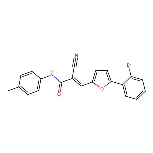 (2E)-3-[5-(2-bromophenyl)furan-2-yl]-2-cyano-N-(4-methylphenyl)prop-2-enamide structure