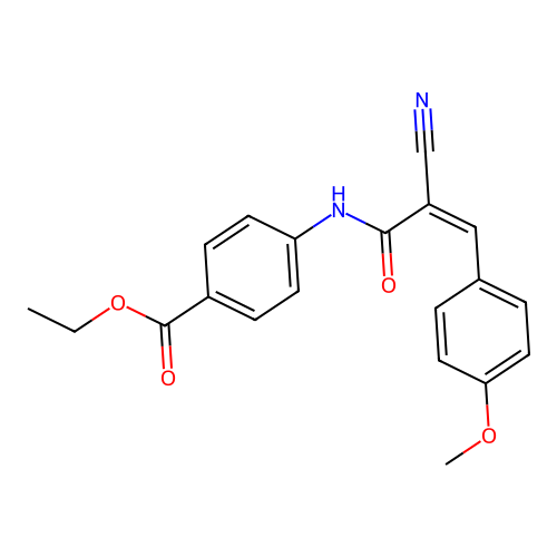 ethyl 4-{[(2Z)-2-cyano-3-(4-methoxyphenyl)prop-2-enoyl]amino}benzoate structure