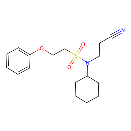 N-(2-cyanoethyl)-N-cyclohexyl-2-phenoxyethanesulfonamide structure