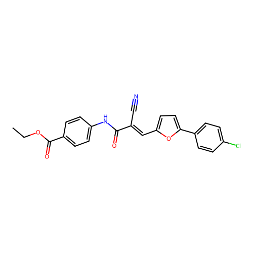 ethyl 4-[(2Z)-3-[5-(4-chlorophenyl)furan-2-yl]-2-cyanoprop-2-enamido]benzoate structure