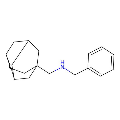 N-benzyl-N-(tricyclo[4.3.1.1~3,8~]undec-3-ylmethyl)amine structure