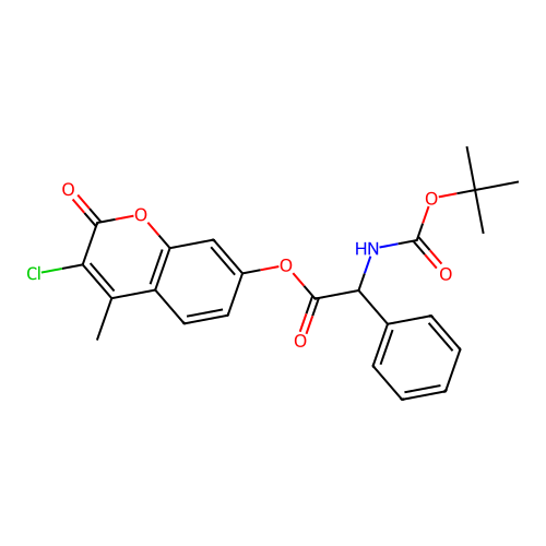 3-chloro-4-methyl-2-oxo-2H-chromen-7-yl [(tert-butoxycarbonyl)amino](phenyl)acetate structure
