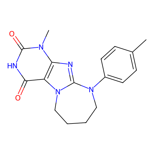 1-methyl-10-(4-methylphenyl)-6,7,8,9-tetrahydropurino[7,8-a][1,3]diazepine-2,4-dione structure
