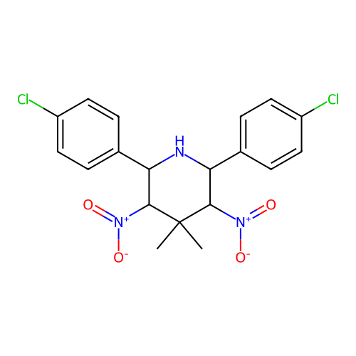2,6-Bis(4-chlorophenyl)-4,4-dimethyl-3,5-dinitropiperidine structure
