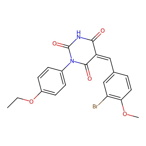 (5Z)-5-[(3-bromo-4-methoxyphenyl)methylidene]-1-(4-ethoxyphenyl)-1,3-diazinane-2,4,6-trione structure
