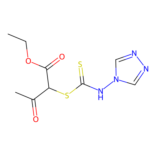 Ethyl 3-oxo-2-[thioxo(1,2,4-triazol-4-ylamino)methylthio]butanoate structure