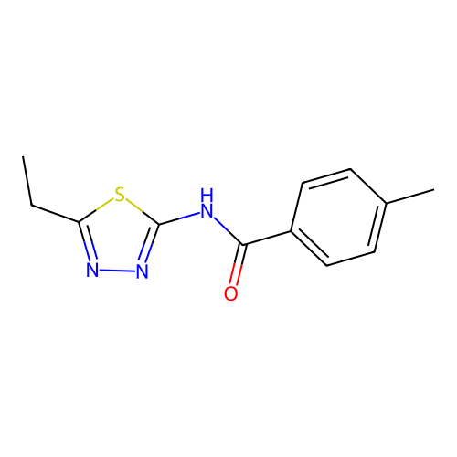 N-(5-ethyl-1,3,4-thiadiazol-2-yl)-4-methylbenzamide structure