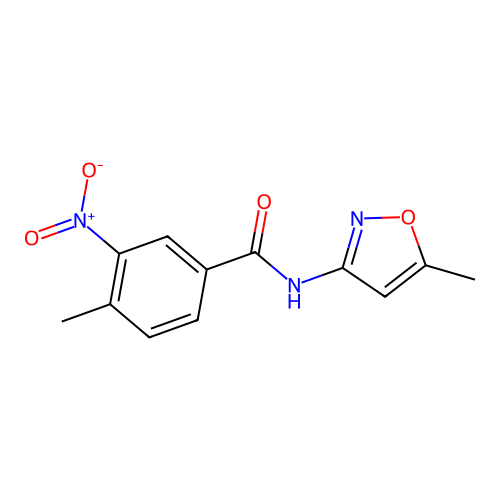 4-methyl-N-(5-methyl-1,2-oxazol-3-yl)-3-nitrobenzamide structure